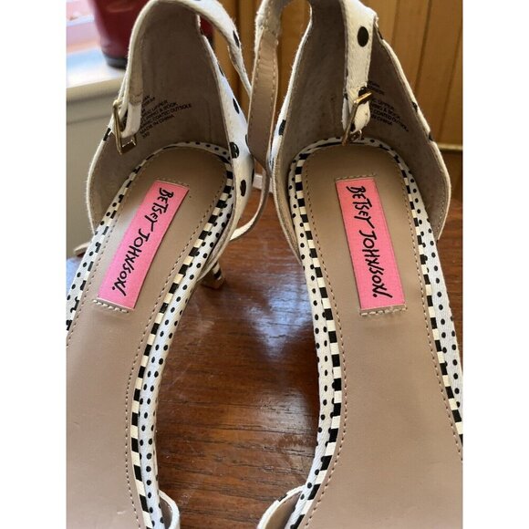 Betsey Johnson JORDAN Moody Fruit Embellished Polka Dot Heeled Sandals - Picture 3 of 8